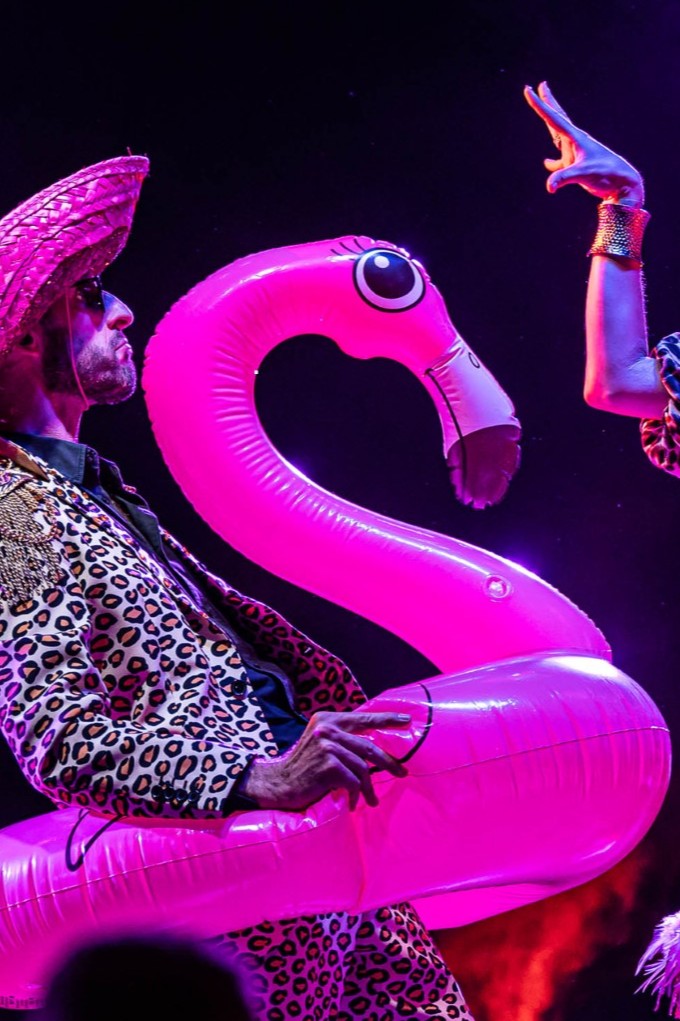 Nancy de inflatable flamingo - Officiële mascotte Faute Bendt - Roze icoon